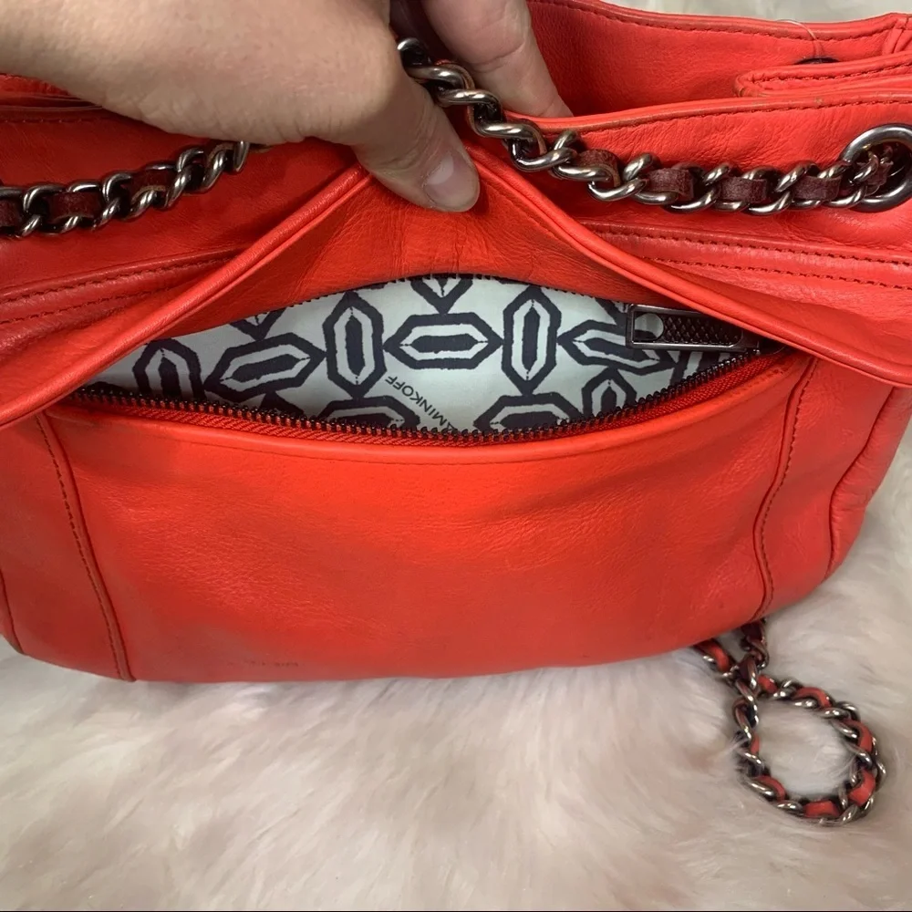 REBECCA MINKOFF Swing Leather Chain-Link Shoulder Bag